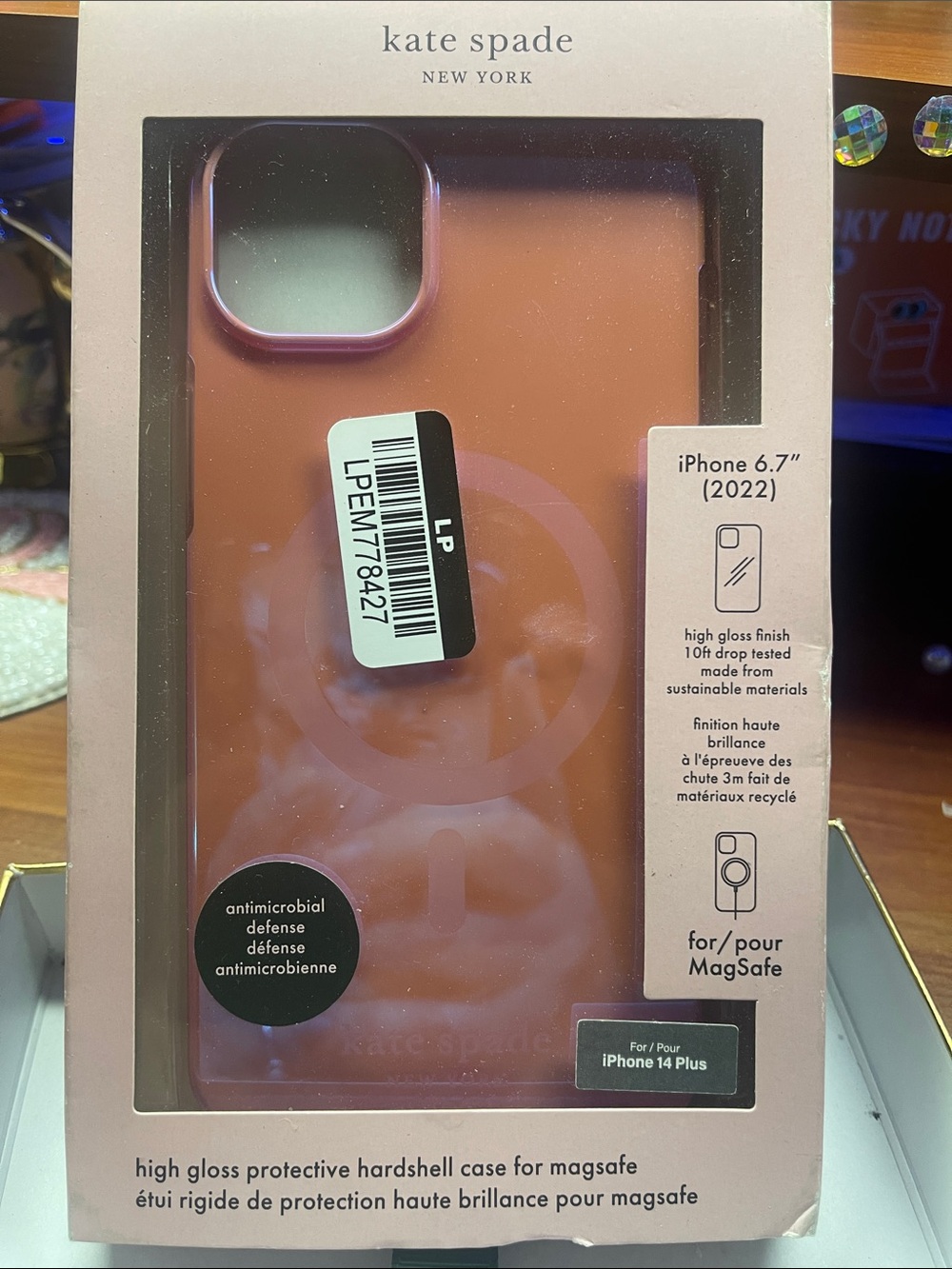 kate spade orange/Pink Glossy MagSafe Hardshell Case for iPhone 6.7"